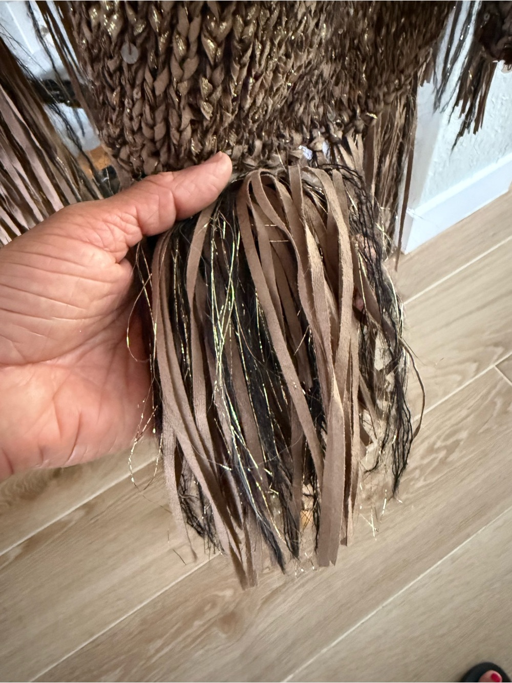 Brunello Cucinelli Brown Marled Fringe Open-Front Cardigan - Picture 7 of 11